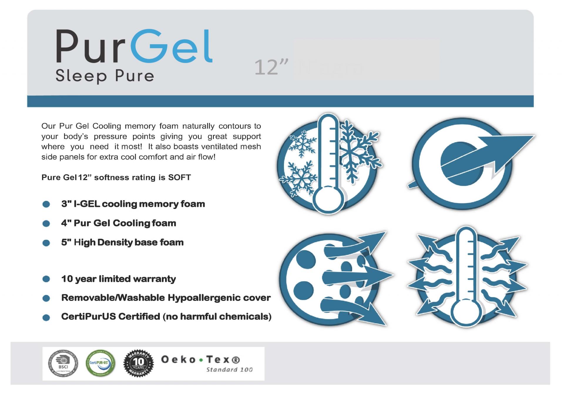 Gel memory foam Cal king Mattress